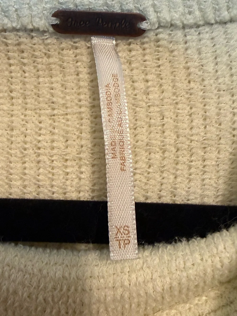 Free People Ottoman Slouchy Tunic Sweater Cream Oversized XS